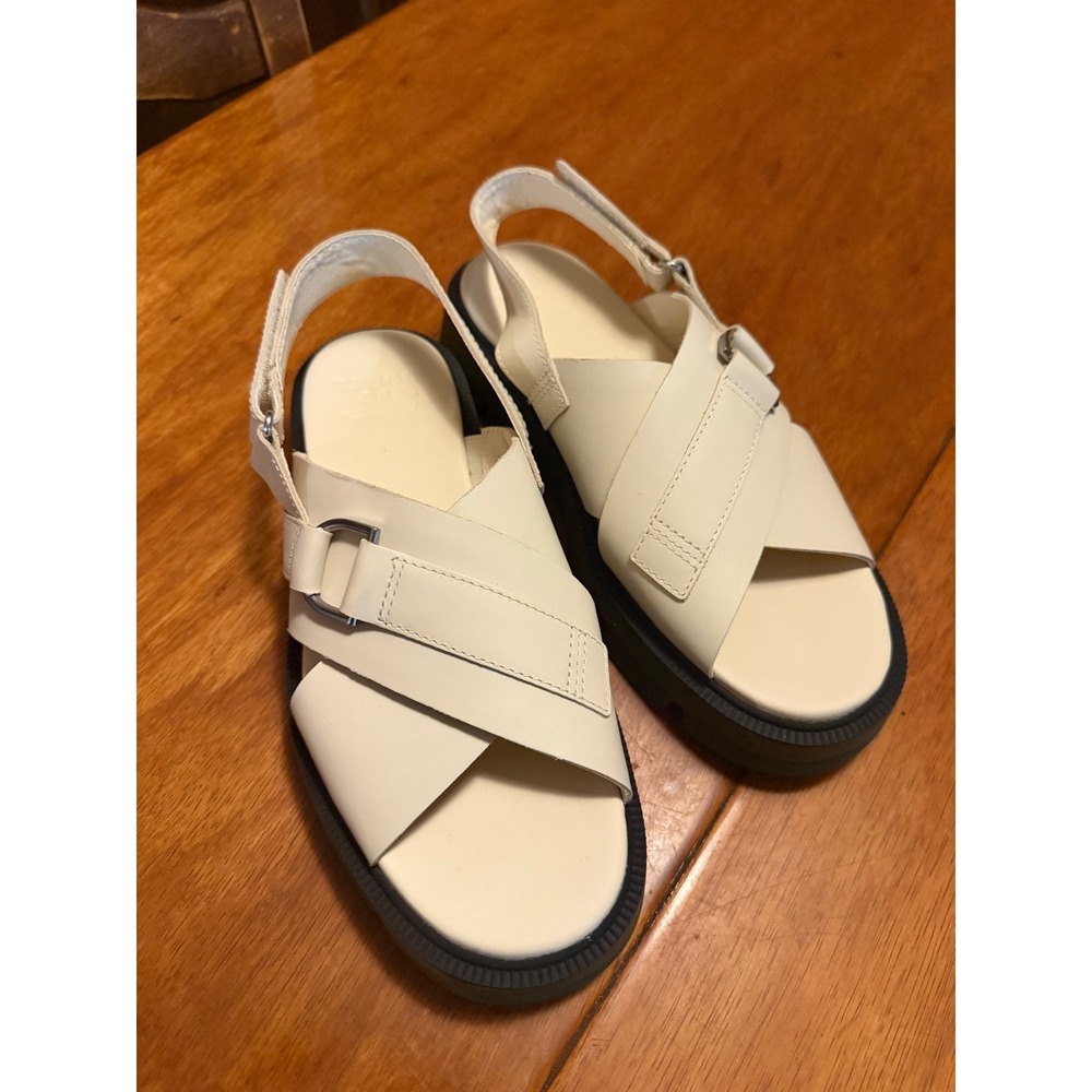 Sorel Roaming Crisscross Slingback Sandals Sea Salt Olive Green Womens 7.5
